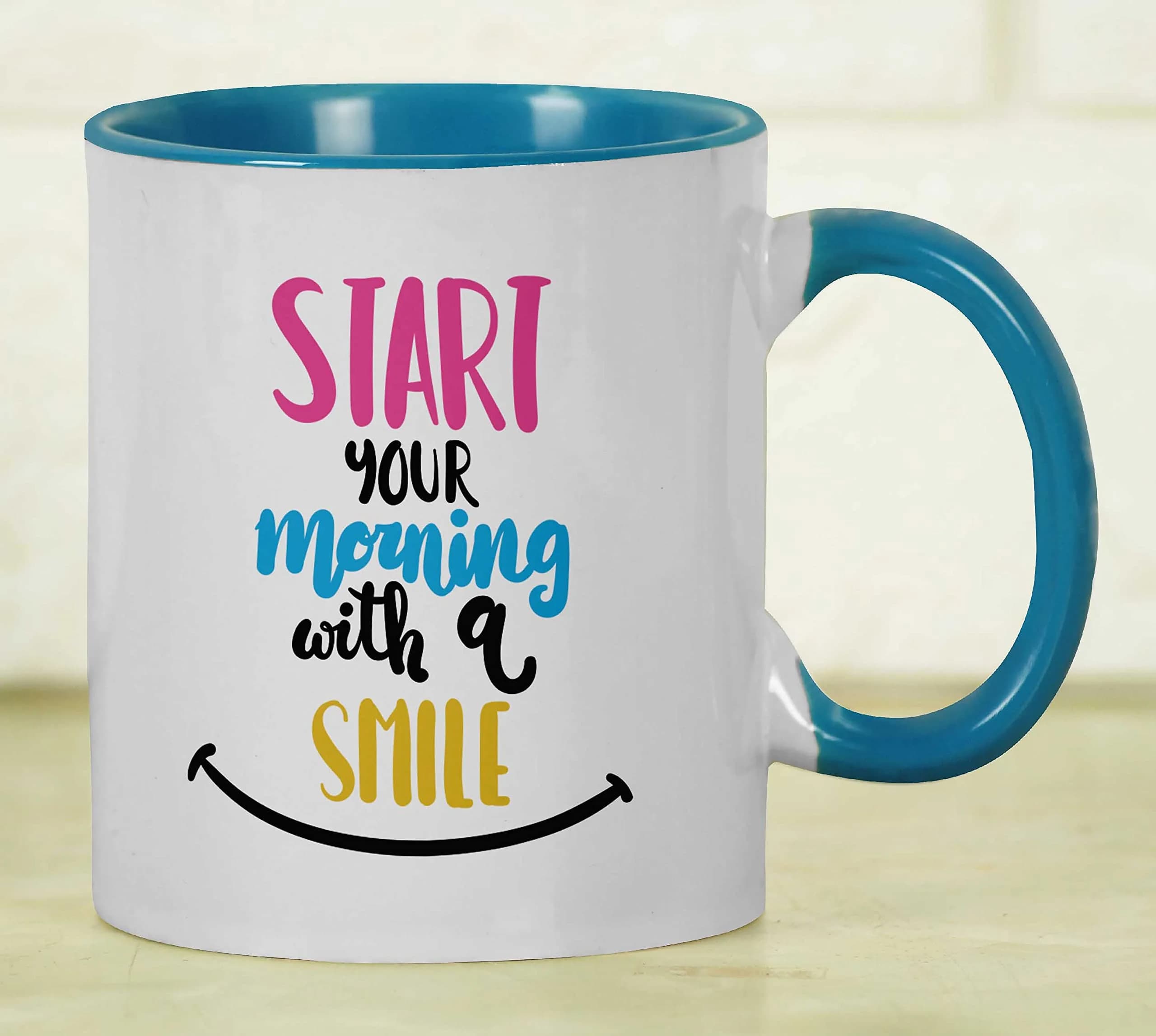 Inkdotpot Blue Ceramic Coffee Mug 325ml (11 Oz) | Positive Quotes & Funny Novelty Gift - view 6
