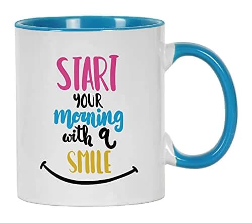 Inkdotpot Blue Ceramic Coffee Mug 325ml (11 Oz) | Positive Quotes & Funny Novelty Gift thumbnail 1