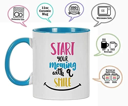 Inkdotpot Blue Ceramic Coffee Mug 325ml (11 Oz) | Positive Quotes & Funny Novelty Gift thumbnail 3