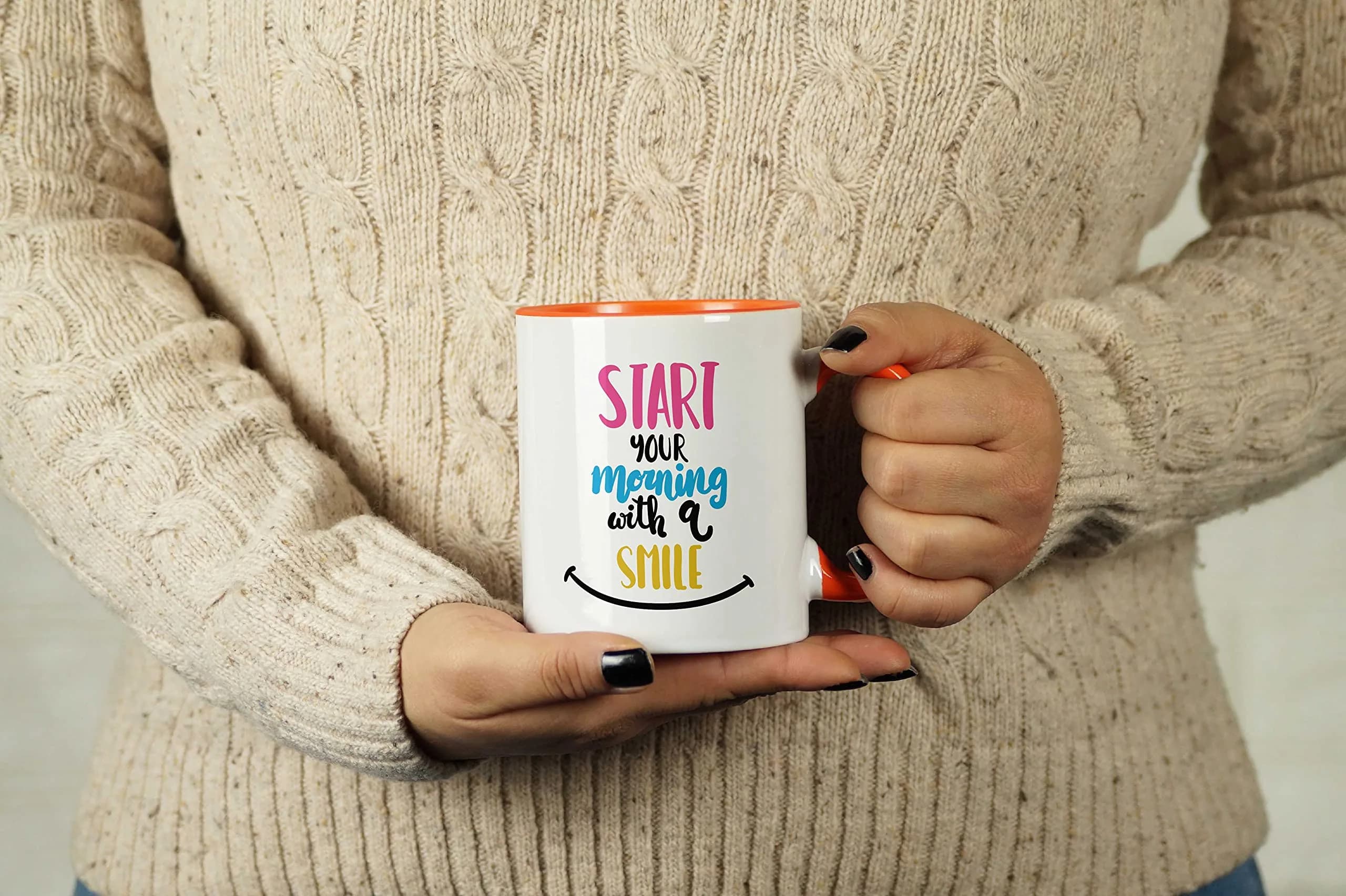 Inkdotpot Orange Ceramic Coffee Mug 325ml (11 Oz) | Positive Quotes Funny Novelty Gift - view 2