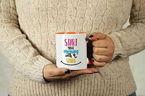Inkdotpot Orange Ceramic Coffee Mug 325ml (11 Oz) | Positive Quotes Funny Novelty Gift thumbnail 2
