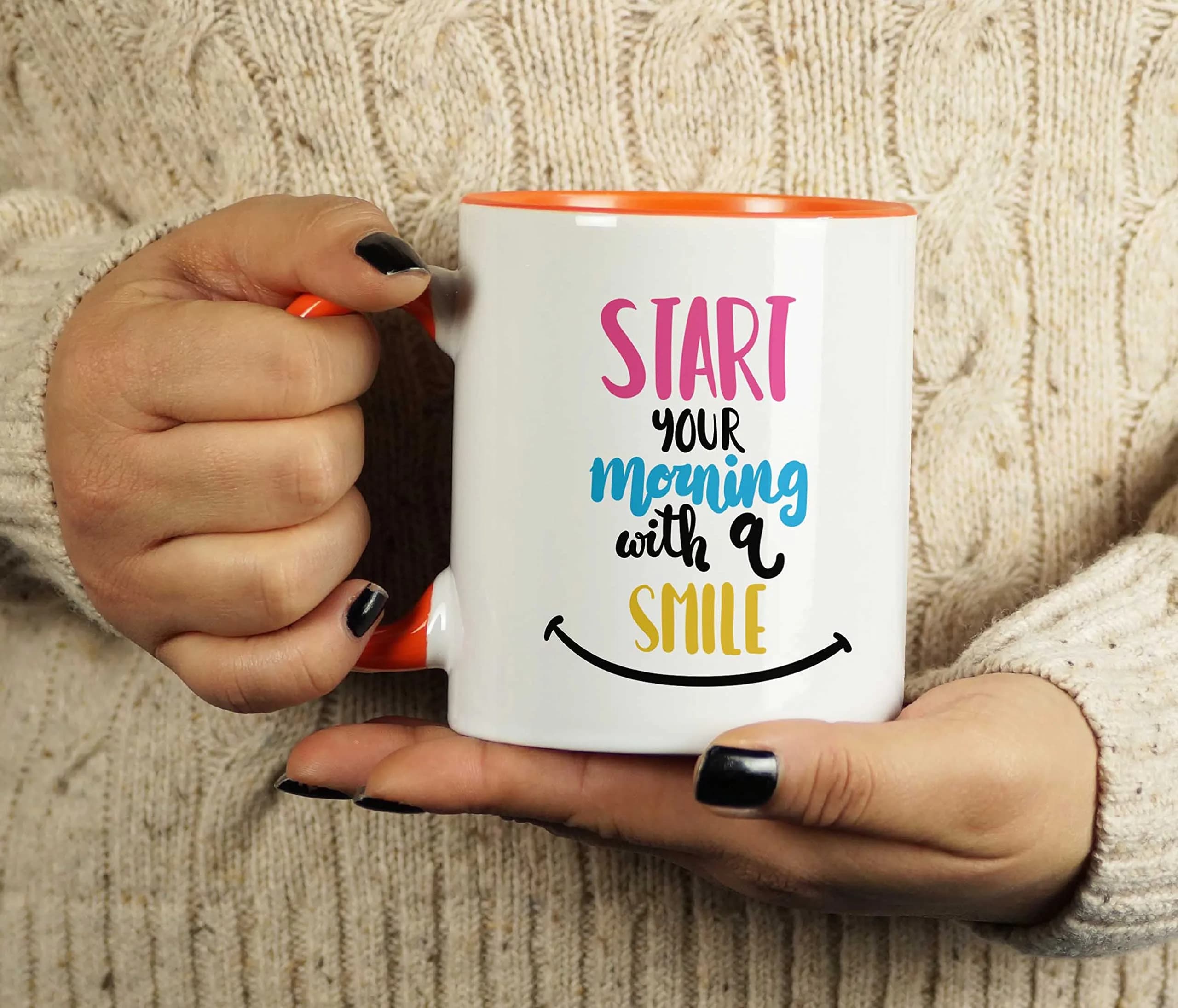 Inkdotpot Orange Ceramic Coffee Mug 325ml (11 Oz) | Positive Quotes Funny Novelty Gift - view 3