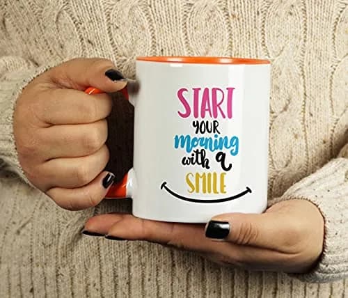 Inkdotpot Orange Ceramic Coffee Mug 325ml (11 Oz) | Positive Quotes Funny Novelty Gift thumbnail 3