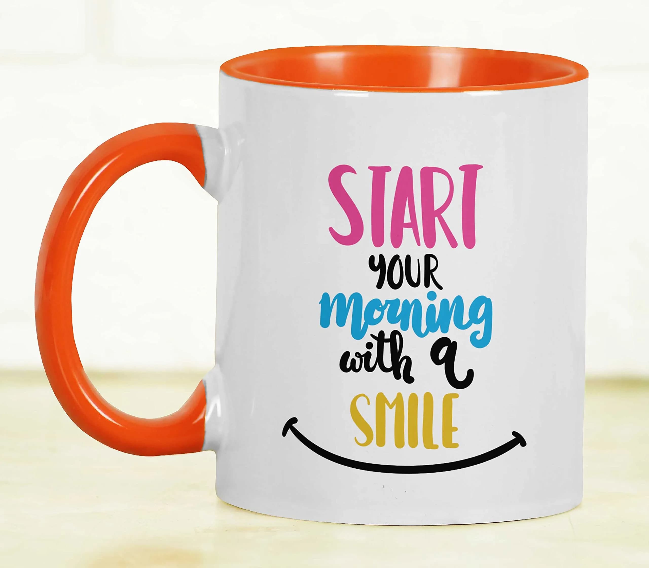 Inkdotpot Orange Ceramic Coffee Mug 325ml (11 Oz) | Positive Quotes Funny Novelty Gift - view 4