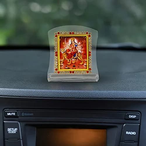 BISMAADH Shera Wali Mata Religious Idol Acrylic Showpiece Figurine 8cm (3.15in) | Handmade Traditional Decor thumbnail 3
