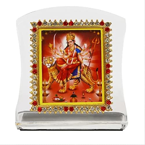 BISMAADH Shera Wali Mata Religious Idol Acrylic Showpiece Figurine 8cm (3.15in) | Handmade Traditional Decor thumbnail 4