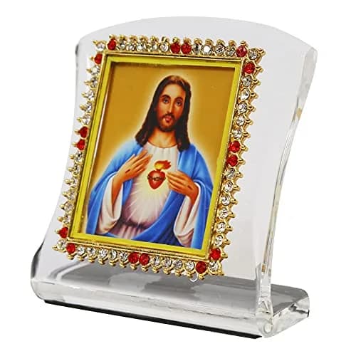 BISMAADH Jesus Christ Religious Idol Acrylic Showpiece Figurine 8cm (3.15in) | Handmade for Car Dashboard, Home & Office — Jesus Christ