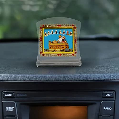 BISMAADH Das Guru & Golden Temple Religious Idol Acrylic Showpiece Figurine 2.76 inches (7cm) | Handmade for Car Dashboard, Home & Office thumbnail 3