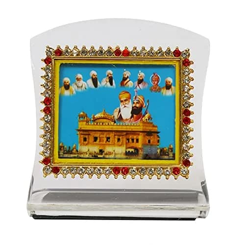 BISMAADH Das Guru & Golden Temple Religious Idol Acrylic Showpiece Figurine 2.76 inches (7cm) | Handmade for Car Dashboard, Home & Office thumbnail 4
