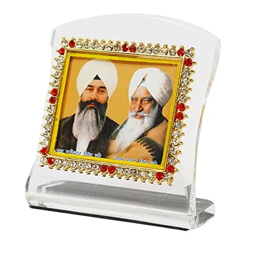 BISMAADH Radha Soami Religious Idol Acrylic Showpiece Figurine 3.15 x 2.76 x 1.57 inches (8 x 7 x 4cm) | Handmade for Car Dashboard, Home & Office — Radha Soami Ji