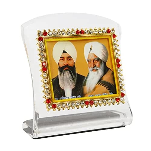 BISMAADH Radha Soami Religious Idol Acrylic Showpiece Figurine 3.15 x 2.76 x 1.57 inches (8 x 7 x 4cm) | Handmade for Car Dashboard, Home & Office thumbnail 2