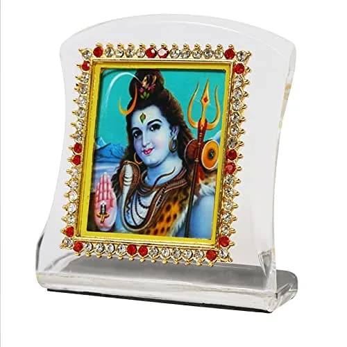 BISMAADH Shiv Ji Religious Idol Acrylic Showpiece Figurine 8cm (3.15in) | Handmade for Car Dashboard, Home & Office Decor — Shiv Ji