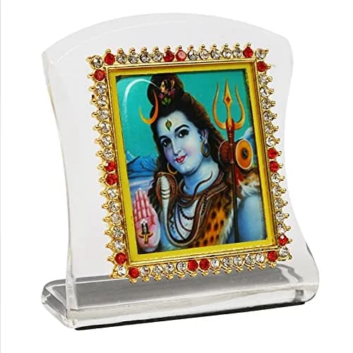 BISMAADH Shiv Ji Religious Idol Acrylic Showpiece Figurine 8cm (3.15in) | Handmade for Car Dashboard, Home & Office Decor thumbnail 2