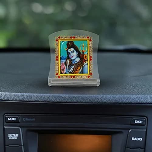 BISMAADH Shiv Ji Religious Idol Acrylic Showpiece Figurine 8cm (3.15in) | Handmade for Car Dashboard, Home & Office Decor thumbnail 3