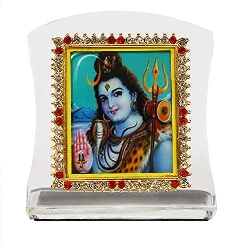 BISMAADH Shiv Ji Religious Idol Acrylic Showpiece Figurine 8cm (3.15in) | Handmade for Car Dashboard, Home & Office Decor thumbnail 4