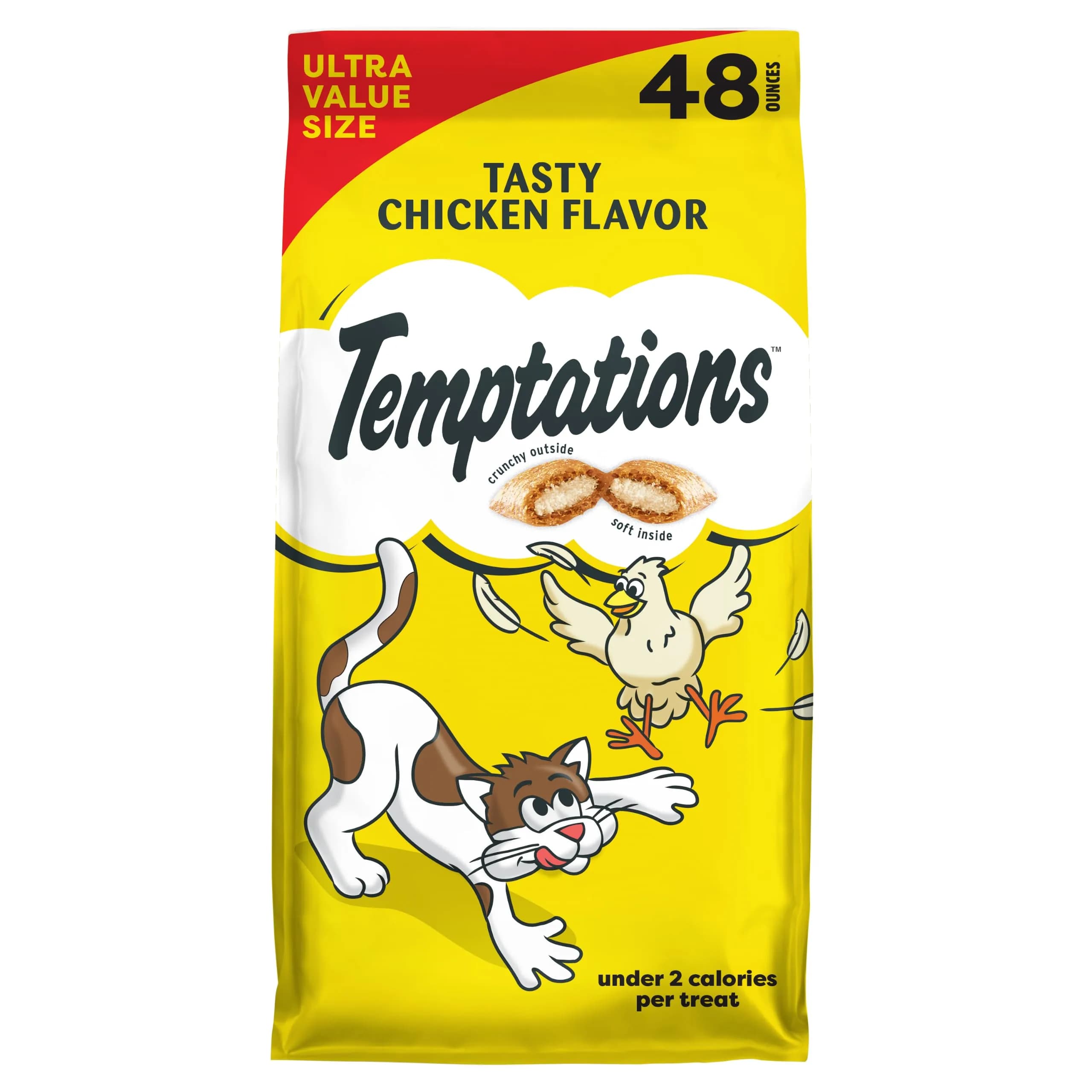 Temptations Classic Tasty Chicken Crunchy & Soft Cat Treats, 48 oz Bag - main product image