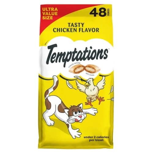 Temptations Classic Tasty Chicken Crunchy & Soft Cat Treats, 48 oz Bag thumbnail 1