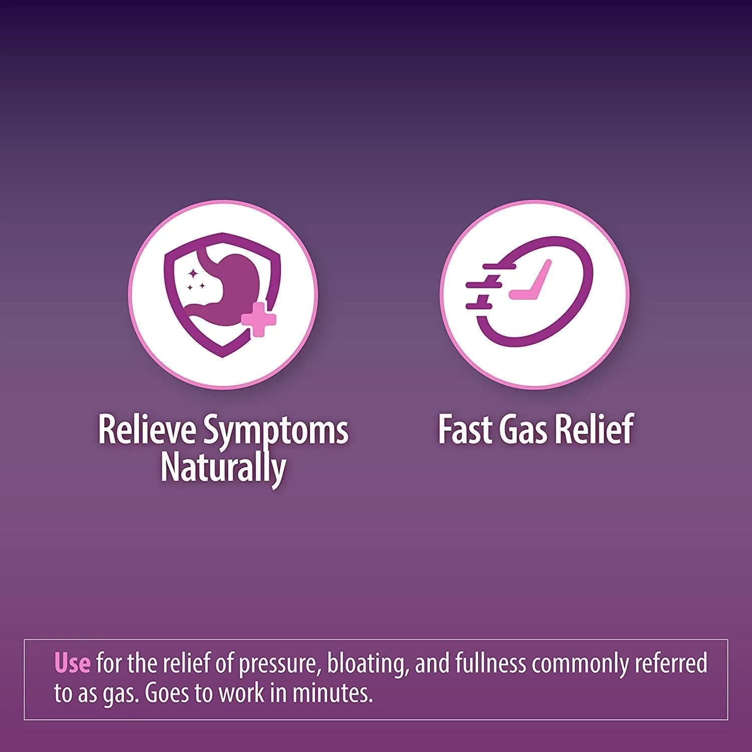 HealthA2Z Gas Relief Simethicone 250mg Max Strength Softgels 100 Count Purple | Fast-Acting Bloating Relief - view 6