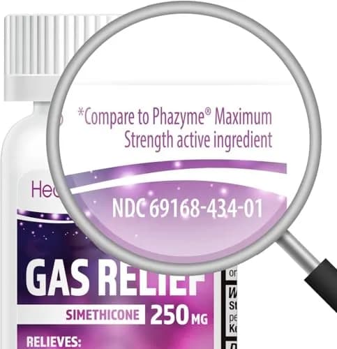 HealthA2Z Gas Relief Simethicone 250mg Max Strength Softgels 100 Count Purple | Fast-Acting Bloating Relief thumbnail 2