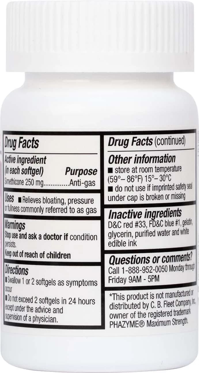 HealthA2Z Gas Relief Simethicone 250mg Max Strength Softgels 100 Count Purple | Fast-Acting Bloating Relief - view 3