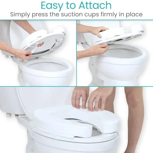 Vive Toilet Seat Cushion with 4" Foam Core - Fits Standard & Elongated Seats | Padded Comfort Riser thumbnail 6