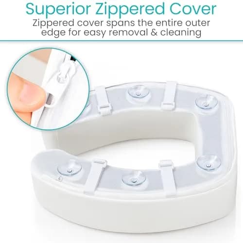 Vive Toilet Seat Cushion with 4" Foam Core - Fits Standard & Elongated Seats | Padded Comfort Riser thumbnail 8