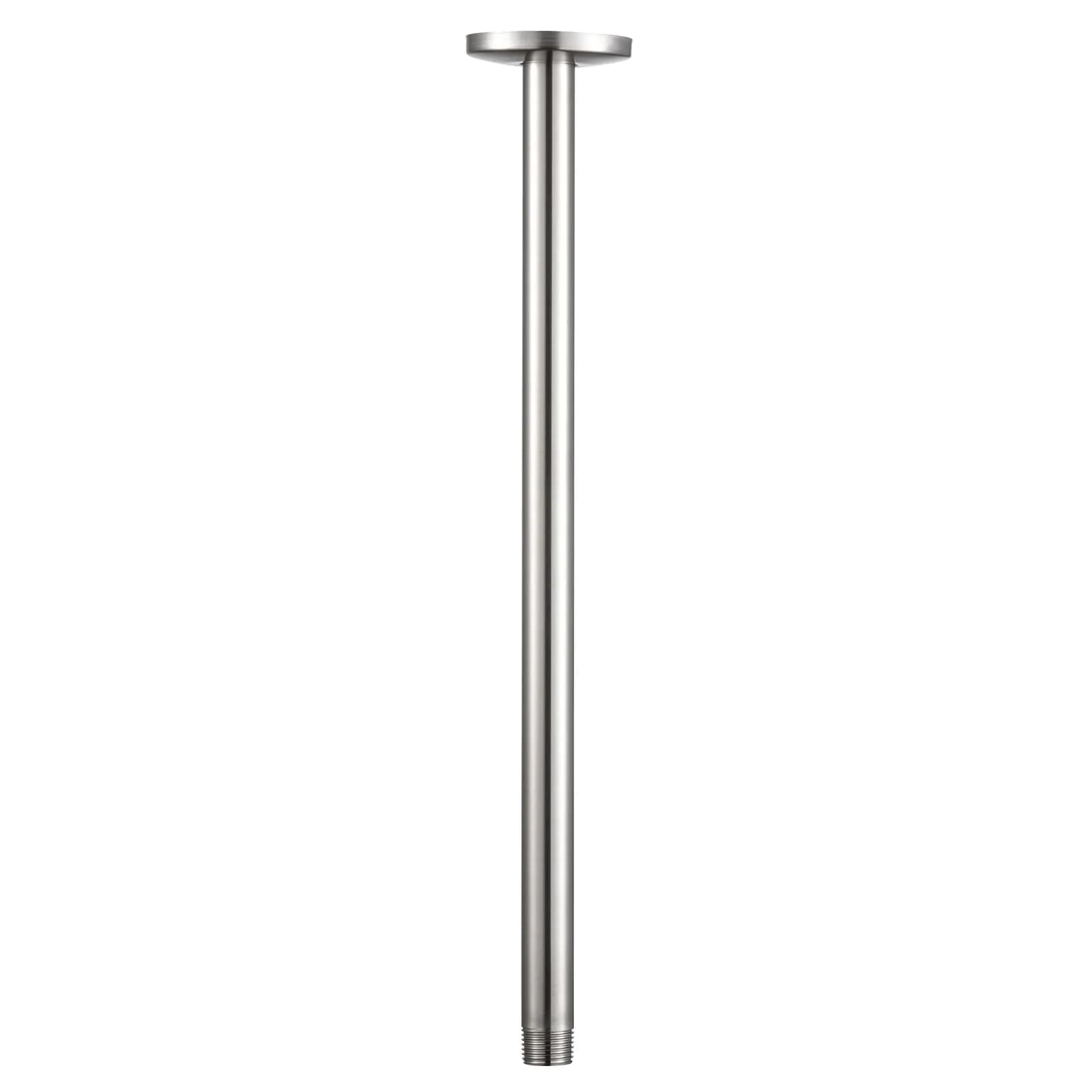 OFFO 16 inch (40.46cm) Brushed Nickel Ceiling Mount Shower Arm with Flange | Straight Rain Shower Extension