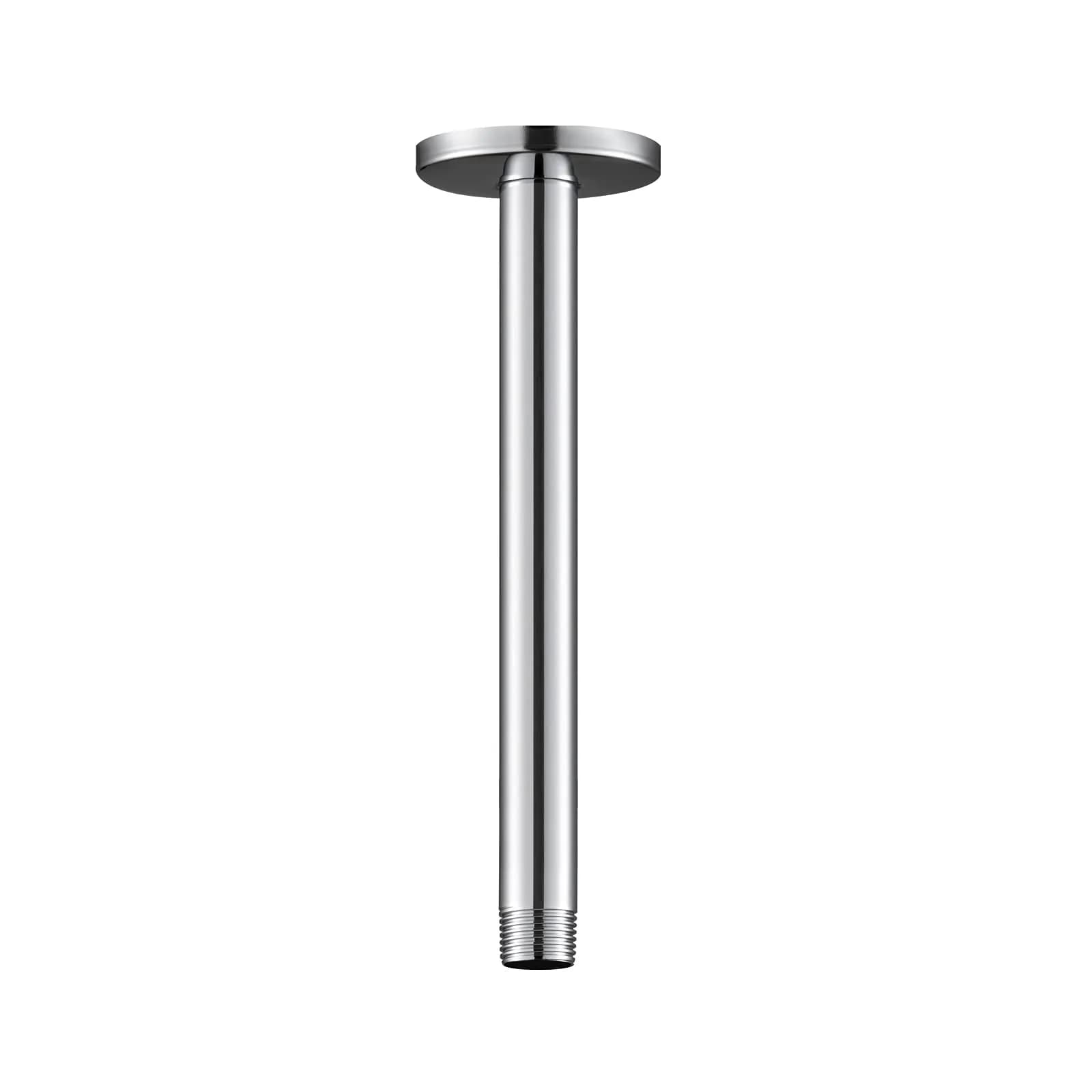 OFFO 10 inch (25.4cm) Ceiling Mount Shower Arm with Flange | Stainless Steel Chrome Finish