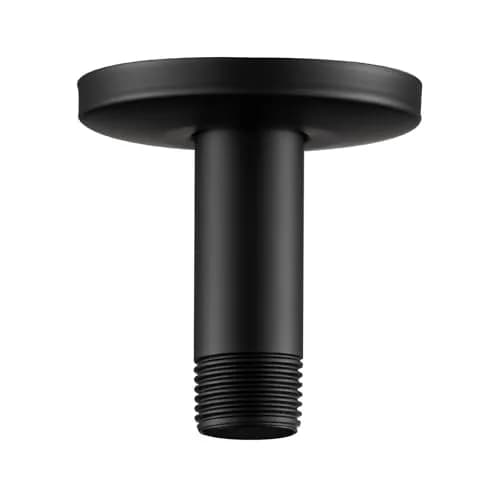 OFFO 3 inch Ceiling Mount Shower Arm with Flange, Matte Black | Straight Arm for Fixed Shower Head & High Pressure Rain thumbnail 1