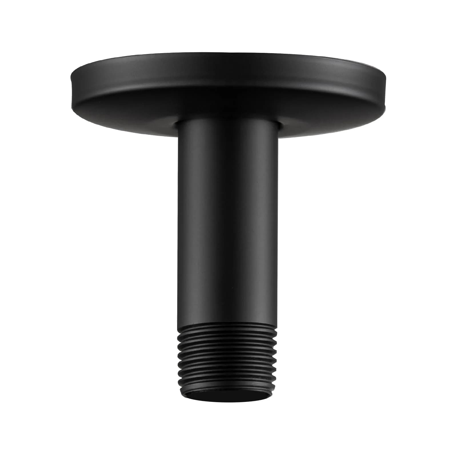OFFO 3 inch Ceiling Mount Shower Arm with Flange, Matte Black | Straight Arm for Fixed Shower Head & High Pressure Rain