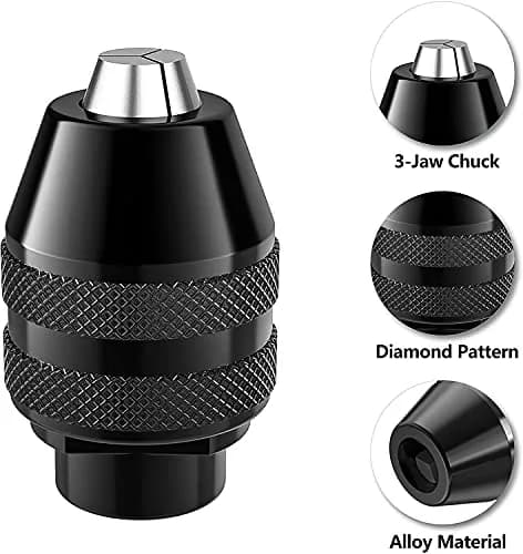 Mellbree Keyless Chuck for Rotary Tools 1/32"-1/8" Shank | Precision Drill Chuck Replacement with Alloy Steel Body thumbnail 3