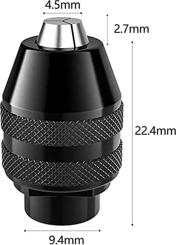 Mellbree Keyless Chuck for Rotary Tools 1/32"-1/8" Shank | Precision Drill Chuck Replacement with Alloy Steel Body thumbnail 4