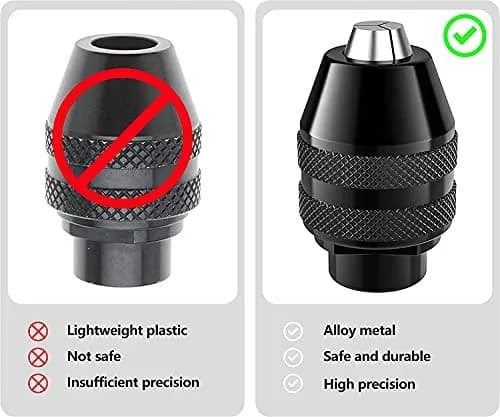 Mellbree Keyless Chuck for Rotary Tools 1/32"-1/8" Shank | Precision Drill Chuck Replacement with Alloy Steel Body thumbnail 2