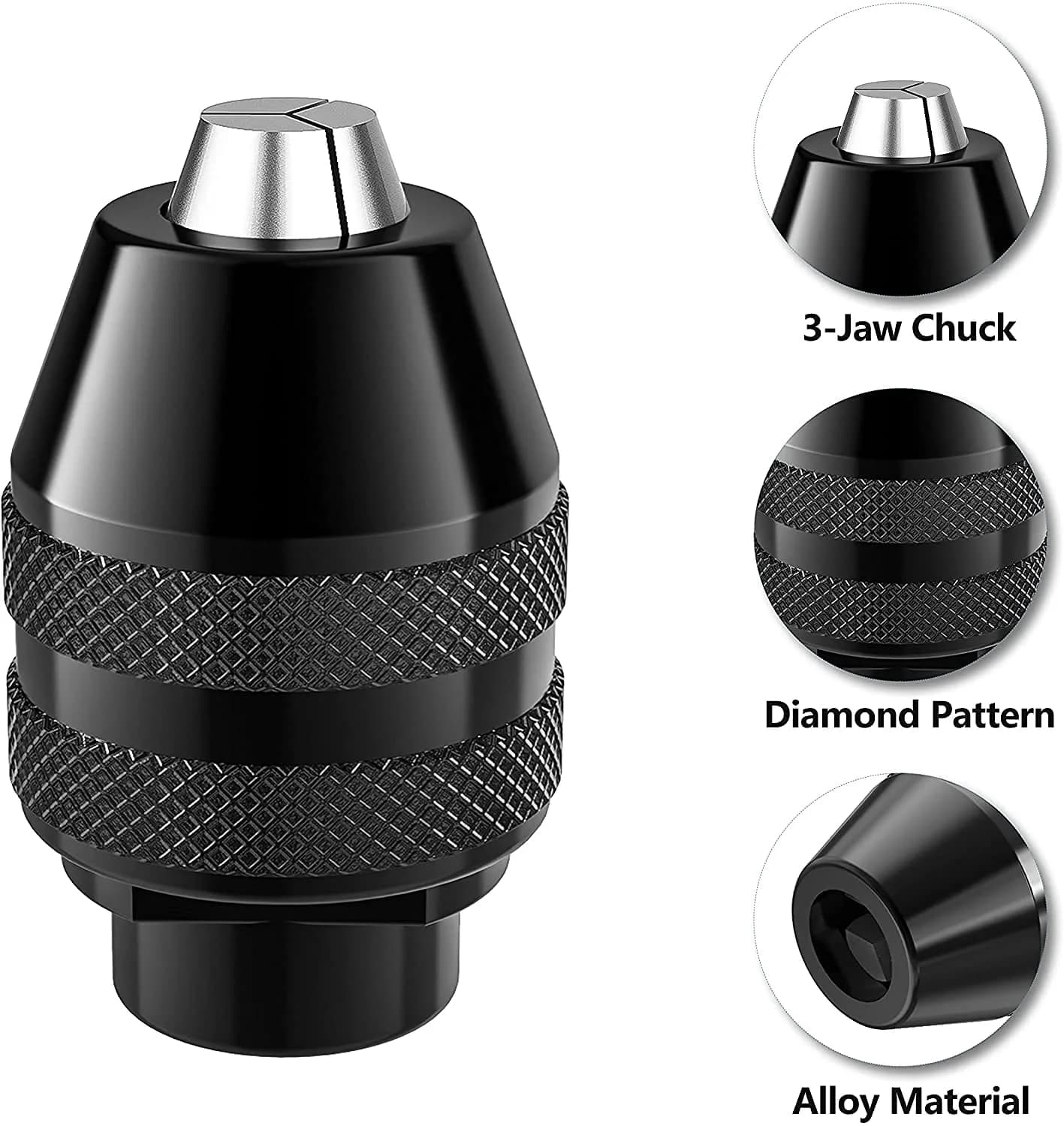 Mellbree Keyless Chuck for Rotary Tools 1/32"-1/8" Shank | Precision Drill Chuck Replacement with Alloy Steel Body - view 3