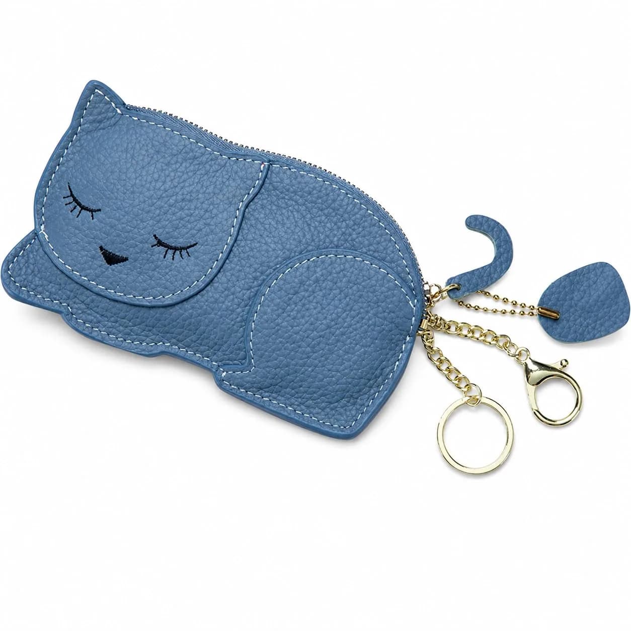 QZUnique Crab Coin Purse Keychain Bag - Pink 7.4cm (2.9in) | Cute 3D Animal Shaped Change Pouch with Zipper — C-blue