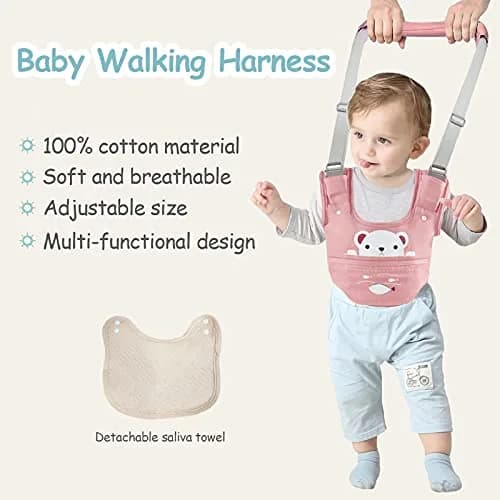 Ocanoiy Pink Baby Walking Harness Handheld Assistant Belt | Helps Toddlers Stand, Walk & Balance Safely thumbnail 6
