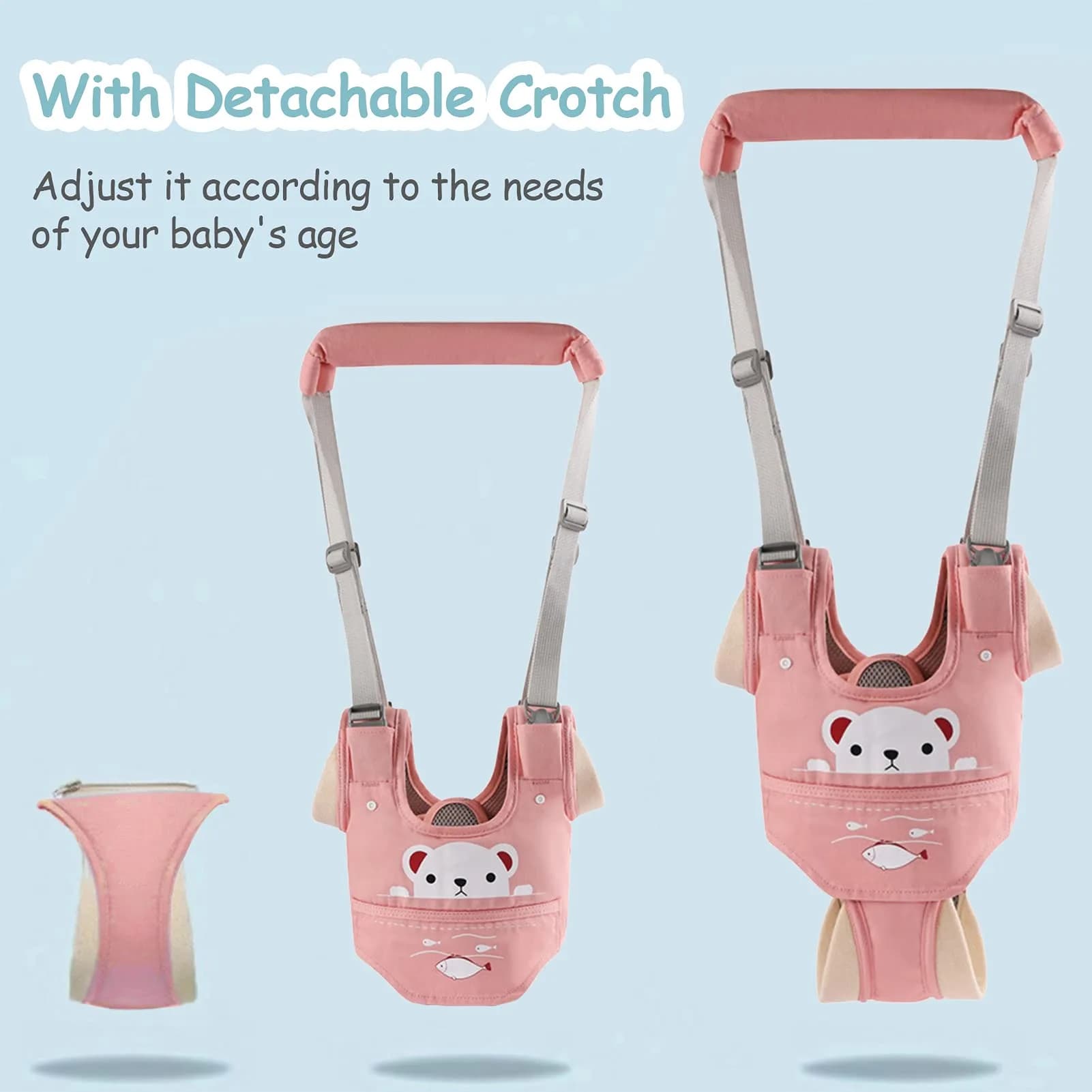 Ocanoiy Pink Baby Walking Harness Handheld Assistant Belt | Helps Toddlers Stand, Walk & Balance Safely - view 3