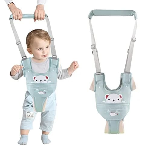 Ocanoiy Baby Walking Harness Handheld Baby Walker Assistant Belt Green | Adjustable Toddler Infant Walker Harnesses Standing Up and Walking Learning Helper With Detachable Crotch for 9-24 Month Old thumbnail 1