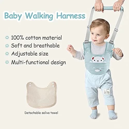 Ocanoiy Baby Walking Harness Handheld Baby Walker Assistant Belt Green | Adjustable Toddler Infant Walker Harnesses Standing Up and Walking Learning Helper With Detachable Crotch for 9-24 Month Old thumbnail 7