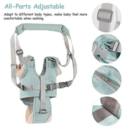 Ocanoiy Baby Walking Harness Handheld Baby Walker Assistant Belt Green | Adjustable Toddler Infant Walker Harnesses Standing Up and Walking Learning Helper With Detachable Crotch for 9-24 Month Old thumbnail 3