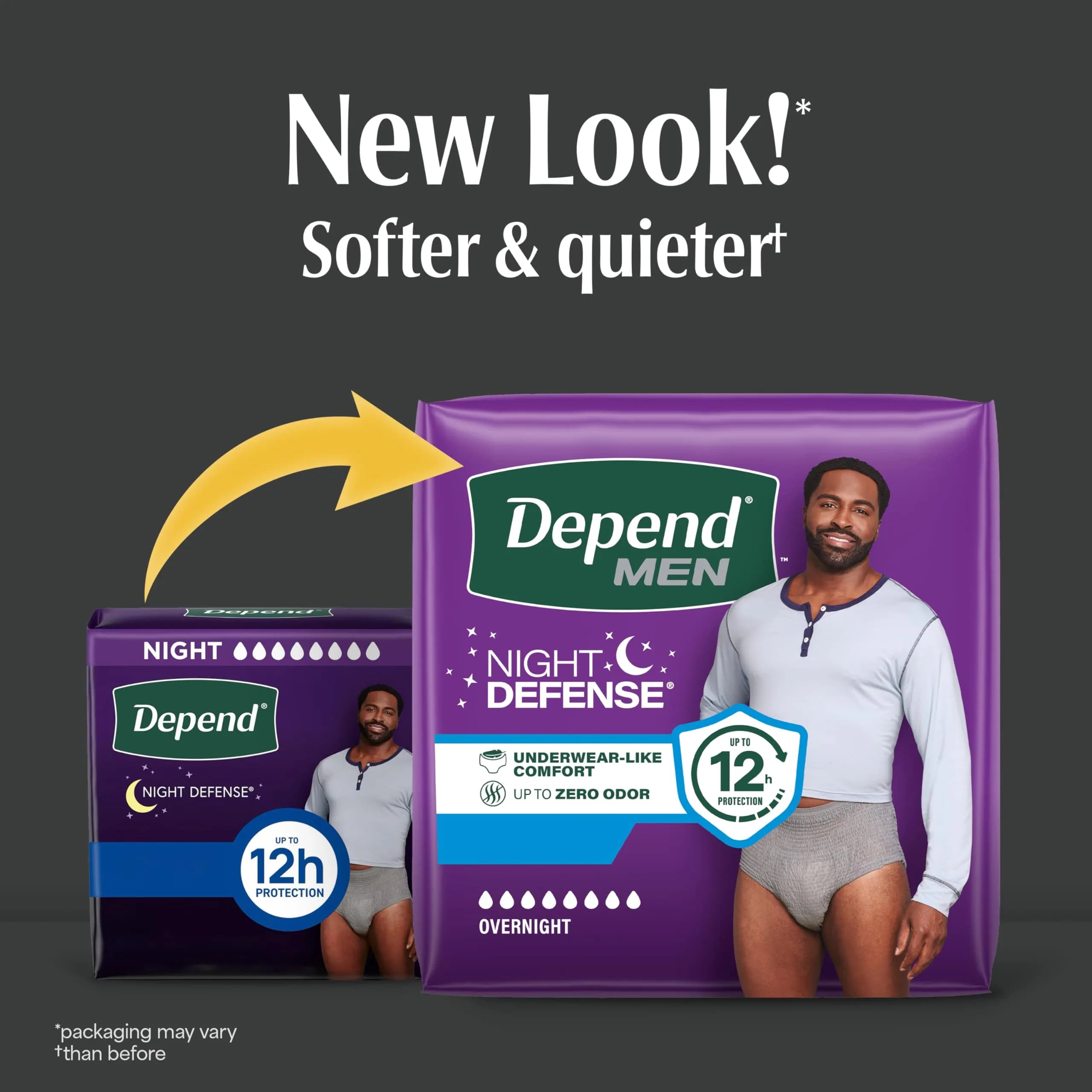 Depend Night Defense Men's Incontinence Underwear XL - 12-Hour Overnight Protection for Men - view 2