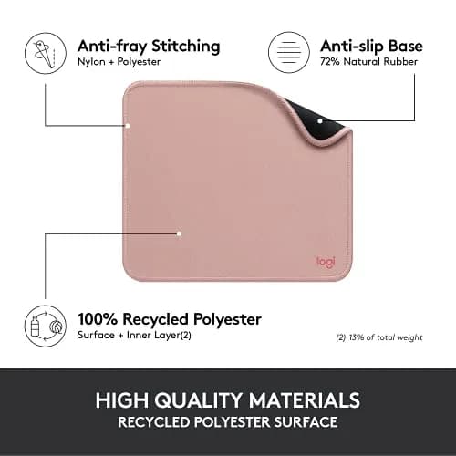 Logitech Studio Series Mouse Pad - Darker Rose, 20cm x 23cm (7.9 x 9.1 in) thumbnail 5