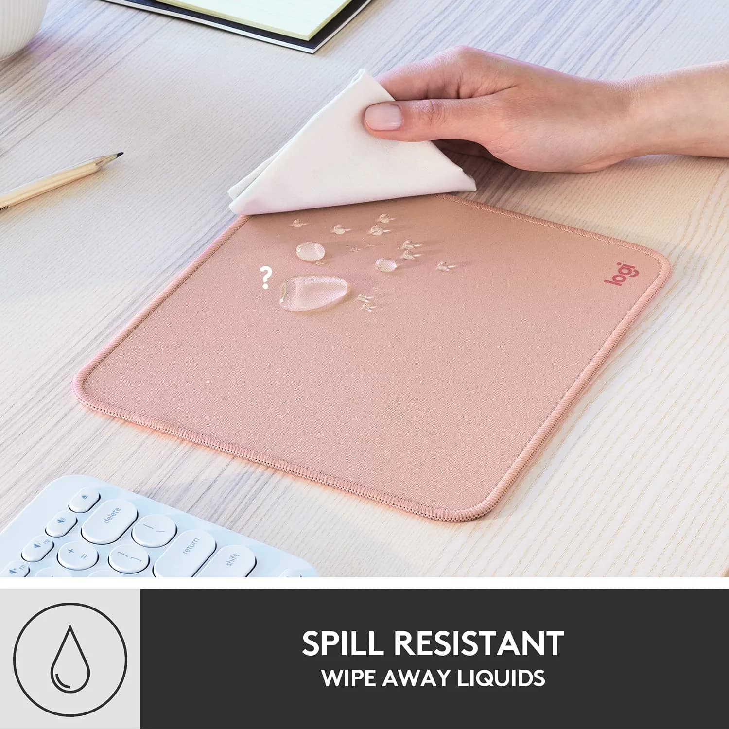 Logitech Studio Series Mouse Pad - Darker Rose 20 x 23 cm (7.9 x 9.1 in) | Smooth Glide & Spill-Resistant - view 4