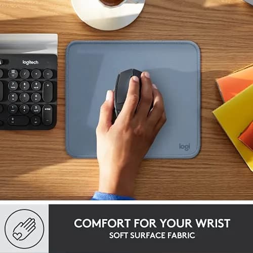 Logitech Studio Series Mouse Pad - Blue Grey 20cm (7.9in) x 23cm (9.1in) | Smooth Glide & Spill-Repellent Surface thumbnail 6