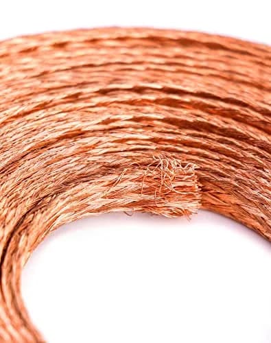 QWORK Flat Copper Braid Cable 20ft | Flexible Grounding Wire Mesh for Electronics & Radiation Shielding thumbnail 4