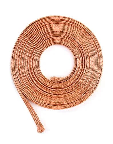QWORK Flat Copper Braid Cable 20ft | Flexible Grounding Wire Mesh for Electronics & Radiation Shielding thumbnail 6