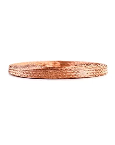 QWORK Flat Copper Braid Cable 20ft | Flexible Grounding Wire Mesh for Electronics & Radiation Shielding thumbnail 2