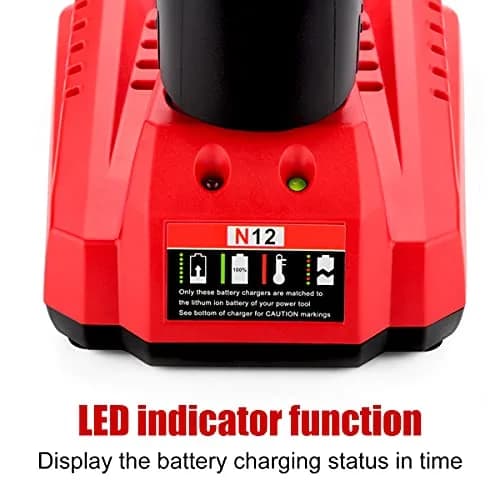 Ahomtikk 12V Single Port Rapid Battery Charger | Fast Charging for Milwaukee 12V Lithium-Ion Batteries (100-240V Input) thumbnail 3