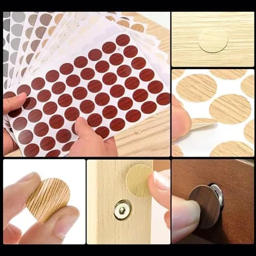 INKNOTE Self-Adhesive Screw Hole Covers Stickers 648 PCS (12 Colors) | PVC Dustproof for Furniture & Walls thumbnail 2