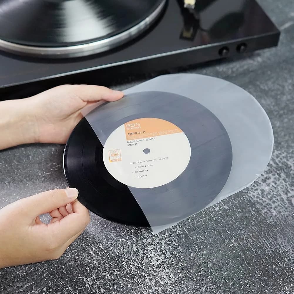 sdroceRyaM 7 Inches Vinyl Record Inner Sleeves 50PCS Anti-Static Plastic Round Bottom | EP Protective Sleeves for 45 RPM Vinyl Record - view 2